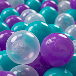 KiddyMoon 50 ? 7CM Palline Morbide Colorate Per Piscina Bambini Fatto In EU, Turchese/Viola/Trasparente - turchese/viola/trasparente características
