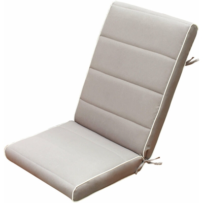 Milani Home - Cuscino Medio Beige Con Doppia Cucitura Per Sedia E Poltrona Per Esterno Idrorepellenti Resistente All'Acqua