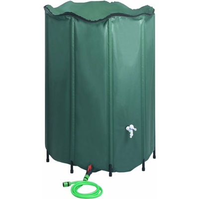 Serbatoio per Acqua Piovana Pieghevole con Rubinetto 1500 L - Verde - Youthup
