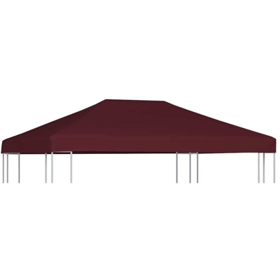 Copertura Superiore per Gazebo 310g/m² 3x4m Bordeaux - Rosso - Vidaxl