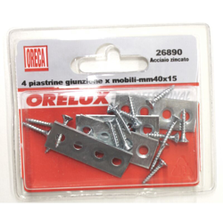 4 LASTRINE DI GIUNZIONE DRITTE IN ACCIAIO ZINCATO 40X15MM - Oreca precio