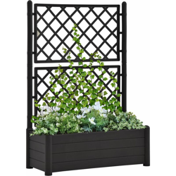 Fioriera da Giardino con Graticcio 100x43x142 cm PP Antracite - Antracite - Youthup en oferta