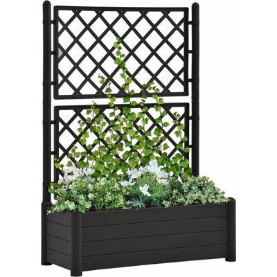 Fioriera da Giardino con Graticcio 100x43x142 cm PP Antracite - Antracite - Youthup