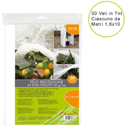 30 teli di protezione per piante da esterno tnt 30 gr/mq ciascuno metri 1,6x10 en oferta