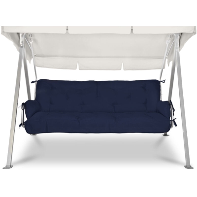 Beautissu Cuscini per dondoli e altalene da Giardino Flair HS - 2 braccioli e Un soffice Cuscino Grande Blu scuro