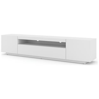 Lowboard Aura - Armadio Per Tv Da 200 Cm, Da Appendere O In Piedi, Universale, Per Tv, Credenza, Hifi (bianco Opaco Senza Led)