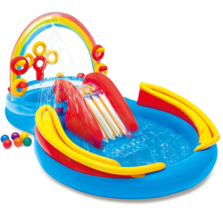 Piscina gonfiabile bambini 57453 Arcobaleno Rainbow Ring gioco - Intex en oferta