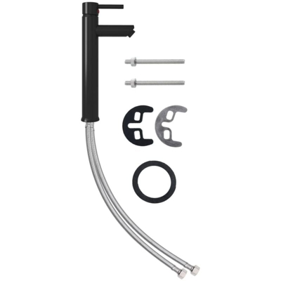 vidaXL Rubinetto Miscelatore da Bagno Nero 12x30 cm - Nero