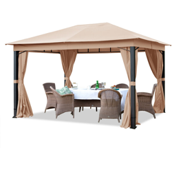 Gazebo da Giardino 3x4 m ALU PREMIUM con copertura del tetto impermeabile ca. 220 g/m² - 4 pareti laterali taupe - profilo da ca. 9x9cm precio