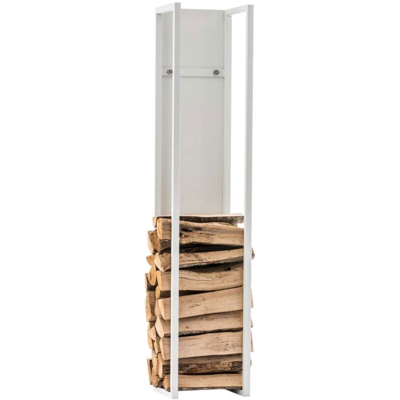 CLP - Scaffale Legnaia per Camino SPARK Bianco/opaco 25x25x100 cm