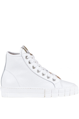 Grainy leather high-top sneakers