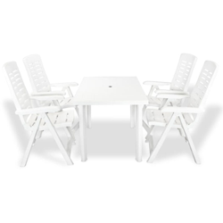 Set da Pranzo da Giardino 5 pz in Plastica Bianco precio