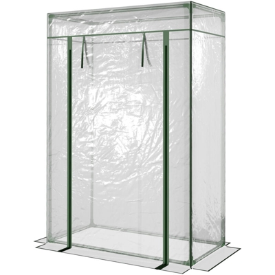 Outsunny Serra rettangolare in PVC Trasparente, 100x50x150cm
