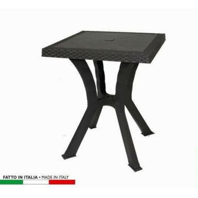 Tavolo da esterno quadrato Rigoletto Rattan Caffè cm 60 x 60