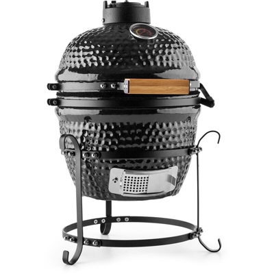 Klarstein - Princesize barbecue Kamado grill in ceramica griglia in acciaio inox griglia affumicatore BBQ nero