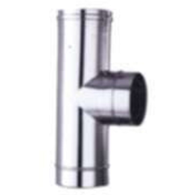 Raccordo A ?T? 90ø Acciaio Inox Finitura Lucida 14 Cm