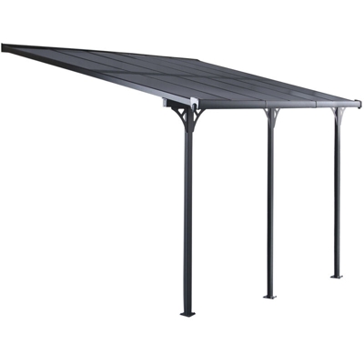 Gazebo Pergola a Parete Elliot - 15 m² 495x300x225/270 cm Alluminio e Policarbonato - Gardiun