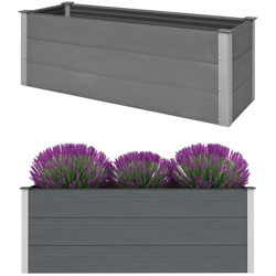 Letto Rialzato da Giardino in WPC 150x50x54 cm Grigio - Grigio - Youthup en oferta