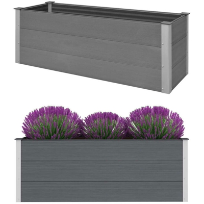 Letto Rialzato da Giardino in WPC 150x50x54 cm Grigio - Grigio - Youthup