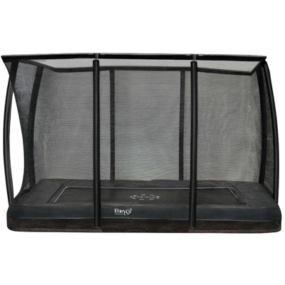 Etan - SOLO TRAMPOLINO Tappeto elastico interrato rettangolare Deluxe 281x201cm - grigio. Rete forte e bordo con doppia imbottitura