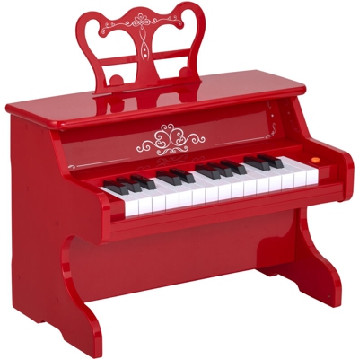 HOMCOM Tastiera Elettonica per bambini 3-6 anni con 25 tasti in ABS rosso