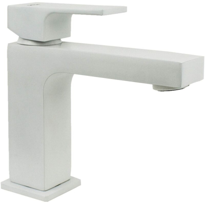 Gattoni Rubinetteria - Miscelatore lavabo modello quadro bianco opaco Gattoni Kubik 2582/25BO | Bianco opaco - Senza piletta di scarico