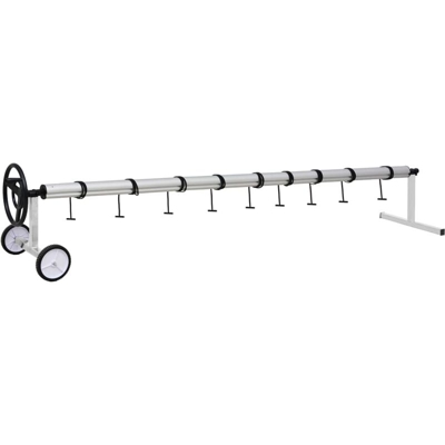 vidaXL Rullo di Copertura per Piscina con Base in Acciaio Inox - Argento