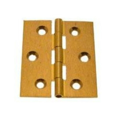 2 CERNIERE SEMILARGHE CON PERNO FISSO, OTTONE LUCIDO 60X50MM - Oreca