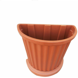 Vaso a parete plastica marrone muro mezzaluna fiori piante esterno giardino h 50 en oferta