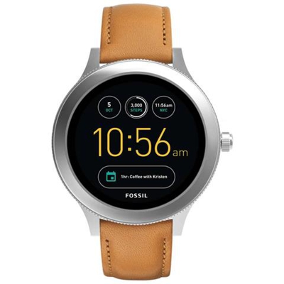 Smartwatch Q Venture Resistente All'Acqua IP67 4GB con Bluetooth e Wi-Fi Touch Cinturino in Pelle Colore Cuoio - Italia