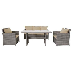 Set salotto completo tavolo divano e poltrone rattan lunch - Fraschetti en oferta