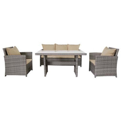 Set salotto completo tavolo divano e poltrone rattan lunch - Fraschetti