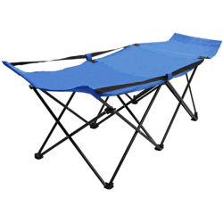 Lettino Prendisole Pieghevole Blu in Acciaio - Blu - Vidaxl precio