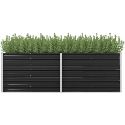 Fioriera per Giardino Antracite 240x80x77 cm in Acciaio Zincato
