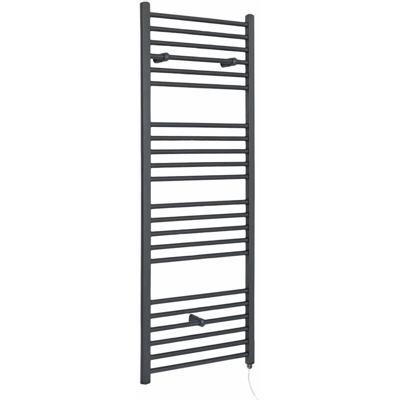 Hudson Reed Artle Scaldasalviette Elettrico Piatto di Design Verticale - Termoarredo Bagno a Scaletta Moderno - Acciaio Antracite - 600W - 1600 x
