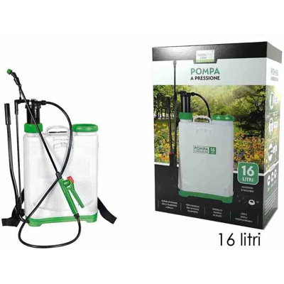 Pompa a spalla nebulizzatore 16Lt spruzzino zaino a pressione per giardino