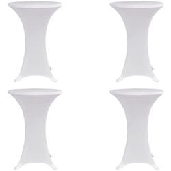 Coperture Verticali per Tavolo 4 pz ?80 cm Bianco Elastico - Bianco - Youthup precio