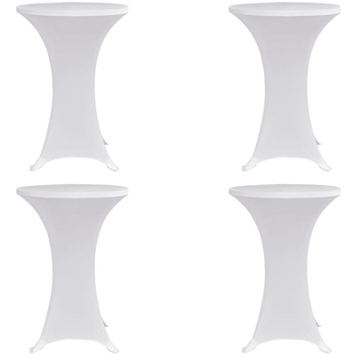 Coperture Verticali per Tavolo 4 pz ?80 cm Bianco Elastico - Bianco - Youthup