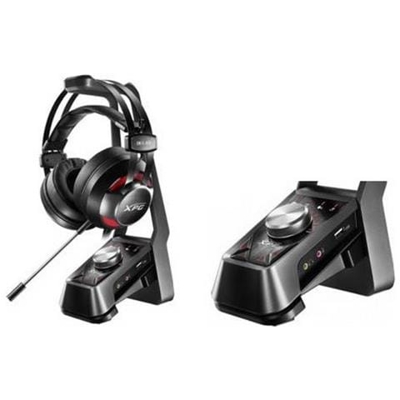 Kit Cuffie Gaming XPG Emix H30 con Amplificatore Solox F30 Colore Nero / Rosso