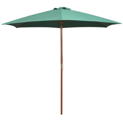 Ombrellone 270x270 cm con Palo in Legno Verde - Verde - Vidaxl características