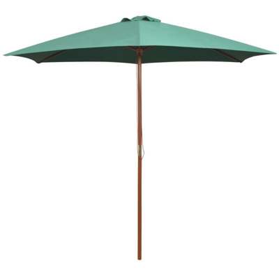 Ombrellone 270x270 cm con Palo in Legno Verde - Verde - Vidaxl