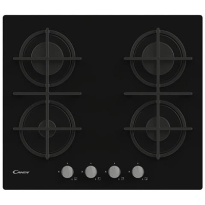 Piano Cottura CVG6B a Gas 4 Fuochi Gas Colore Nero