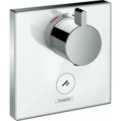 Shower ShowerSelect Termostato in vetro HighFlow, da incasso, 1 consumatore, uscita supplementare, colorazione: Cromo / Bianco - 15735400 - Hansgrohe