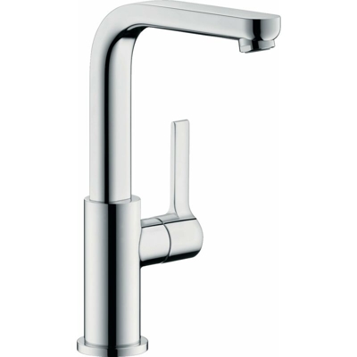 Miscelatore monocomando per lavabo Hansgrohe Metris S, con scarico a scomparsa, bocca orientabile a 120°, sporgenza 138 mm - 31159000