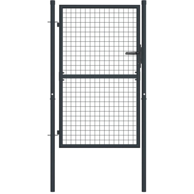 Cancello da Giardino in Acciaio Zincato 100x175 cm Grigio