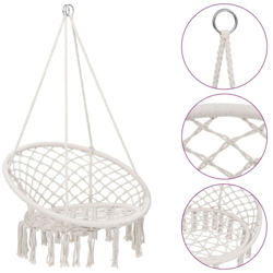 vidaXL Sedia a Dondolo in Stile Amaca 80 cm Beige - Beige características