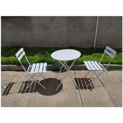 55877 Set Bistro Giotto In Acciaio Tortora - Tavolo + 2 Sedie en oferta