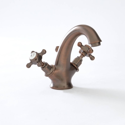 Hudson Reed Elizabeth Rubinetto Miscelatore Monoforo per Lavabo Bagno con Design a Croce - Colore Bronzo Brunito - 170 x Ø60 x 130mm