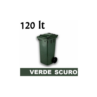 Grecoshop - Cassonetto/Pattumiera/Contenitore/Bidone per raccolta rifiuti uso esterno 120lt Verde scuro
