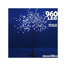 Albero Di Natale Luminoso Ciliegio Per Esterno 960 Led H 240 Cm Bianco Freddo características